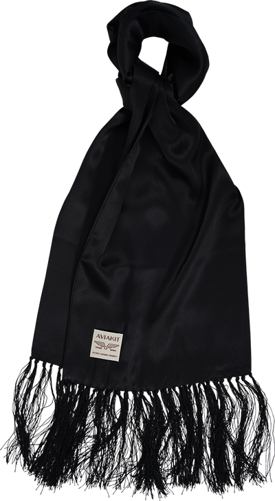 AVIAKIT Smooth Silk Scarf Black
