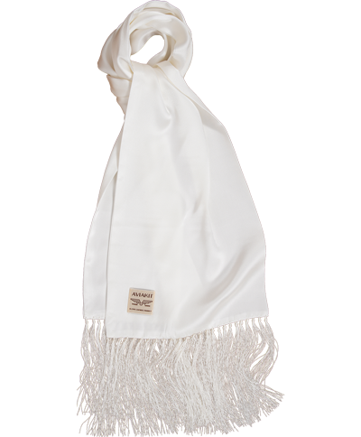 AVIAKIT Smooth Silk Scarf White