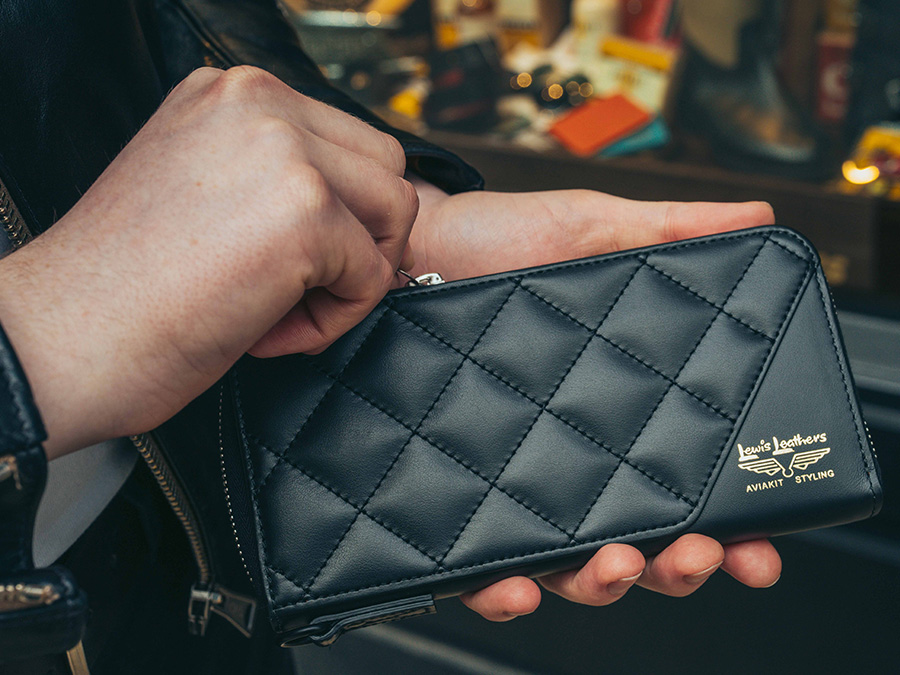 PORTER / Lewis Leathers x PORTER LONG WALLET BLACK - Lewis